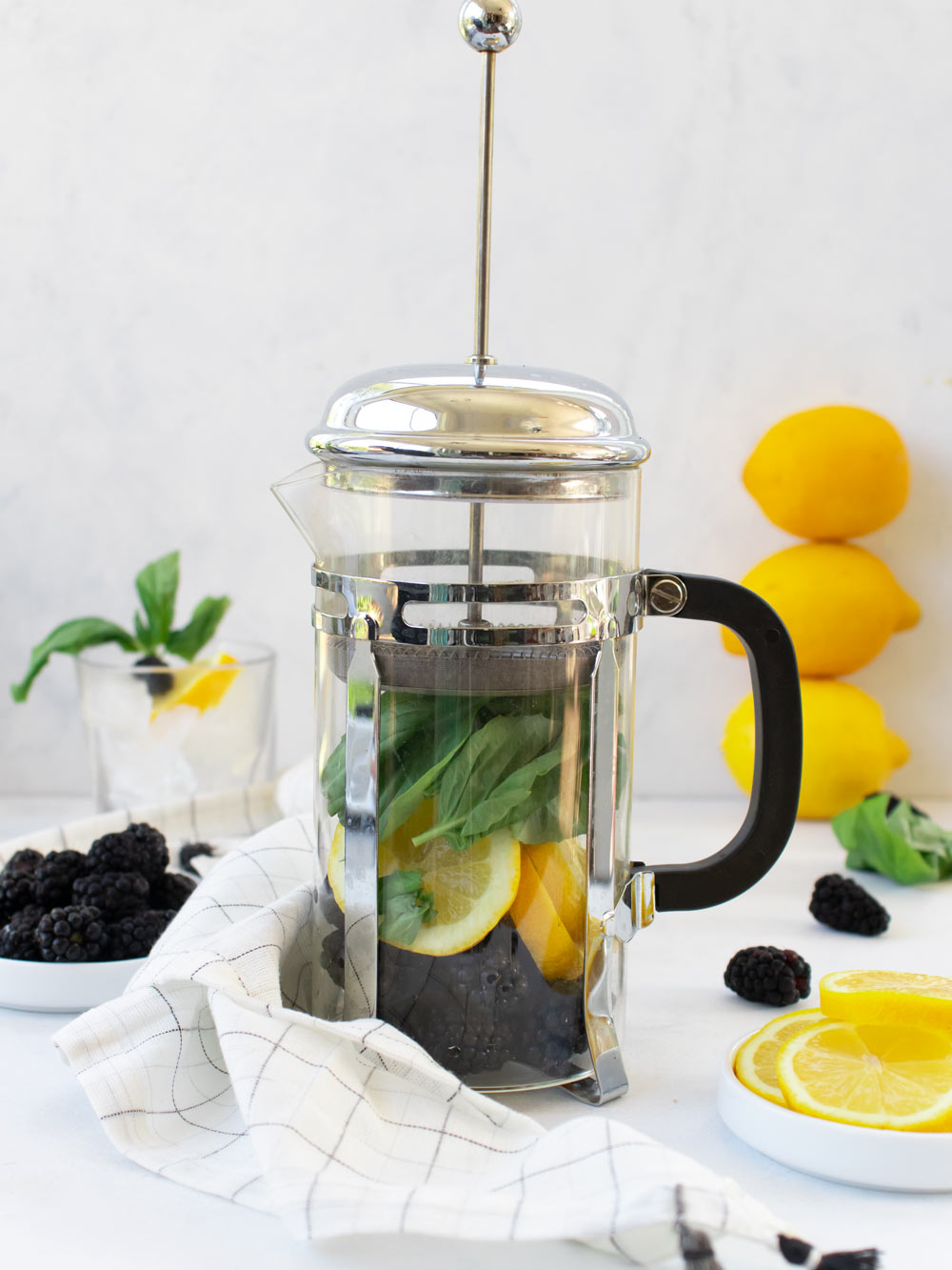 Blackberry Basil Sangria (with a French Press) - About Dinner Thyme