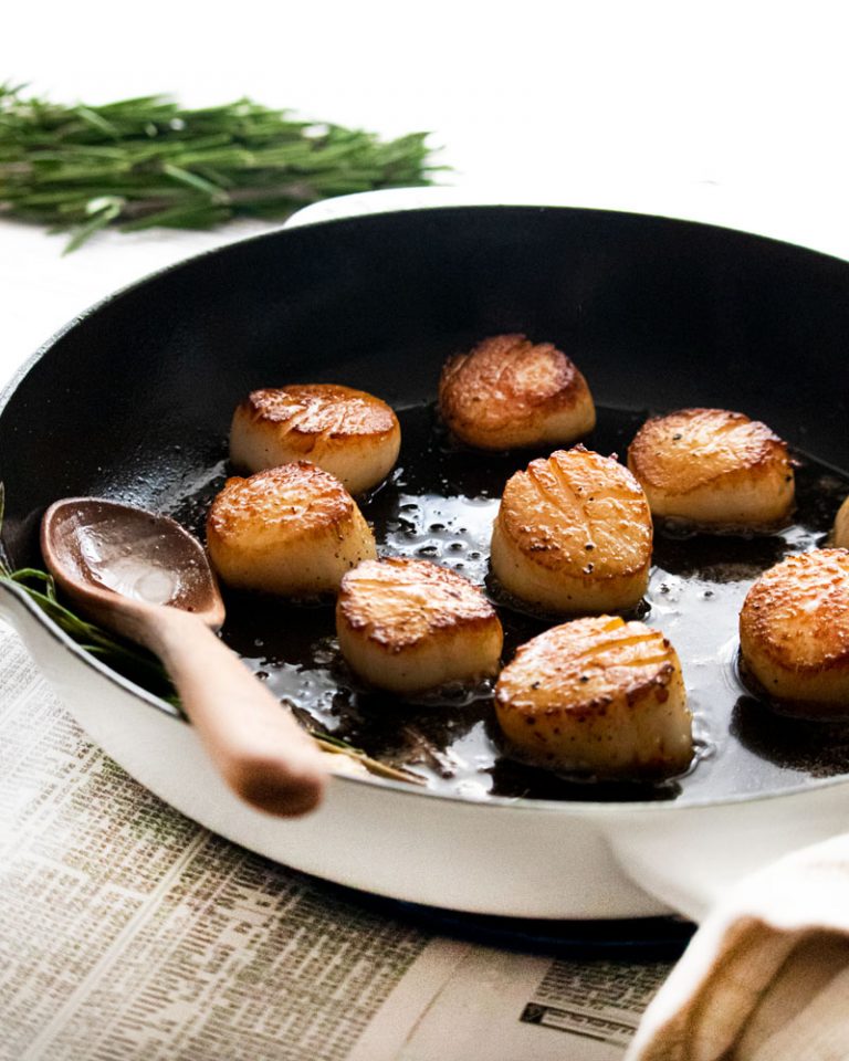 Seared Scallops with Bacon Jam and Rosemary Parmesan Polenta About
