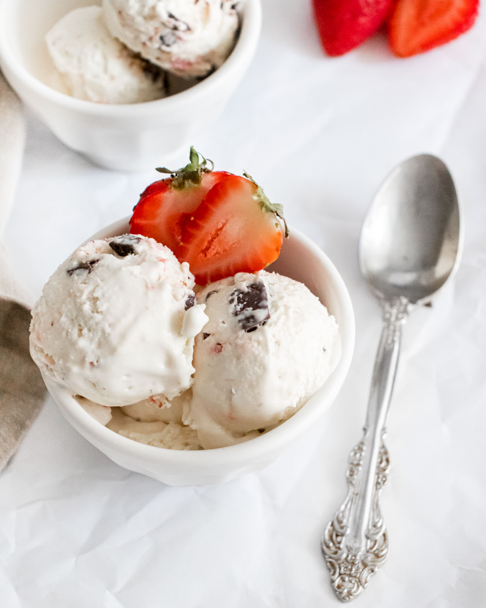 Chocolate Covered Strawberry No-Churn Ice Cream - About Dinner Thyme