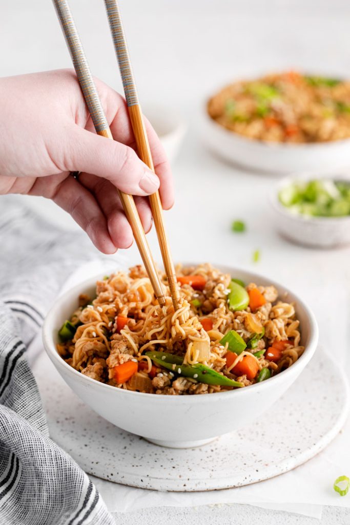 Chicken & Vegetable Ramen Noodle Stir Fry - About Dinner Thyme